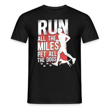Running Runner Demi-Marathon Chien - T-shirt homme - noir - Devant - AI Model Male 178 light (178cm)