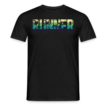 Running Runner Half Marathon Retro - Men's T-Shirt - black - Front - AI Model Male 178 light (178cm)