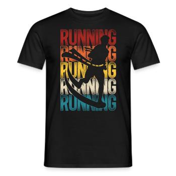 Running Runner Half Marathon - Men's T-Shirt - black - Front - AI Model Male 178 light (178cm)