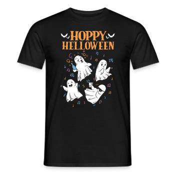 Ghost Beer Mug Funny Hoppy Halloween - Men's T-Shirt - black - Front - AI Model Male 178 light (178cm)
