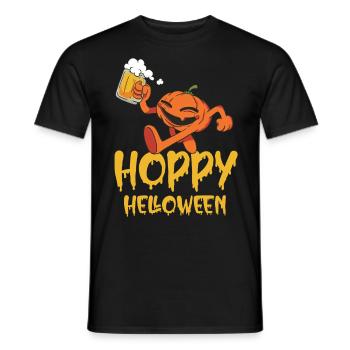 Pumpkin Beer Mug Funny Hoppy Halloween - Men's T-Shirt - black - Front - AI Model Male 178 light (178cm)