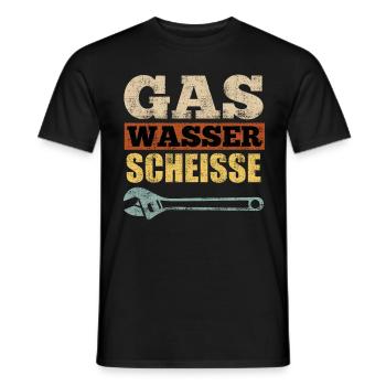 Gas Wasser Scheiße Anlagenmechaniker Klempner - Männer T-Shirt - Schwarz - Vorne - AI Model Male 178 light (178cm)
