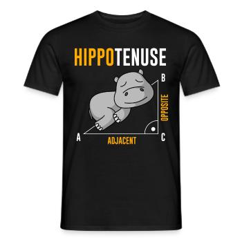 Nieldpferd Hippo Hippotenuse Algebra Mathelehrer - Männer T-Shirt - Schwarz - Vorne - AI Model Male 178 light (178cm)
