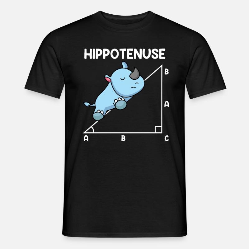 Hypotenuse Hippo Hippotenuse Mathe - Männer T-Shirt - Schwarz