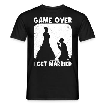 Game over - Brautpaar Mann und Frau Hochzeit - Männer T-Shirt - Schwarz - Vorne - AI Model Male 178 light (178cm)