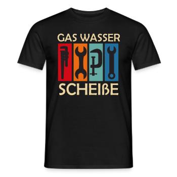 Klempner Gas Wasser Scheiße - Männer T-Shirt - Schwarz - Vorne - AI Model Male 178 light (178cm)