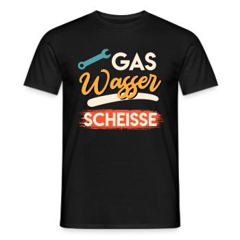 Gas Wasser Scheiße - Männer T-Shirt - Schwarz - Vorne - AI Model Male 178 light (178cm)