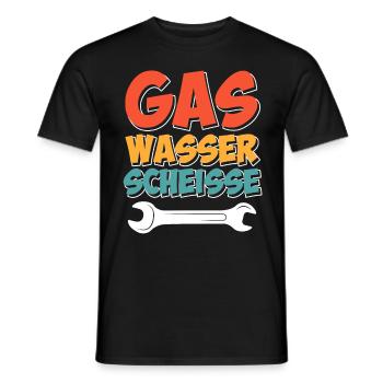 Gas Wasser Scheiße - Männer T-Shirt - Schwarz - Vorne - AI Model Male 178 light (178cm)