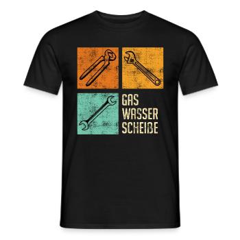 Gas Wasser Scheiße Klempner - Männer T-Shirt - Schwarz - Vorne - AI Model Male 178 light (178cm)