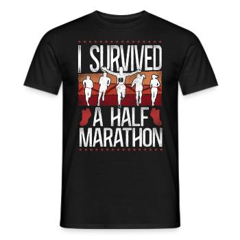 Running Runner Half Marathon - Männer T-Shirt - Schwarz - Vorne - AI Model Male 178 light (178cm)