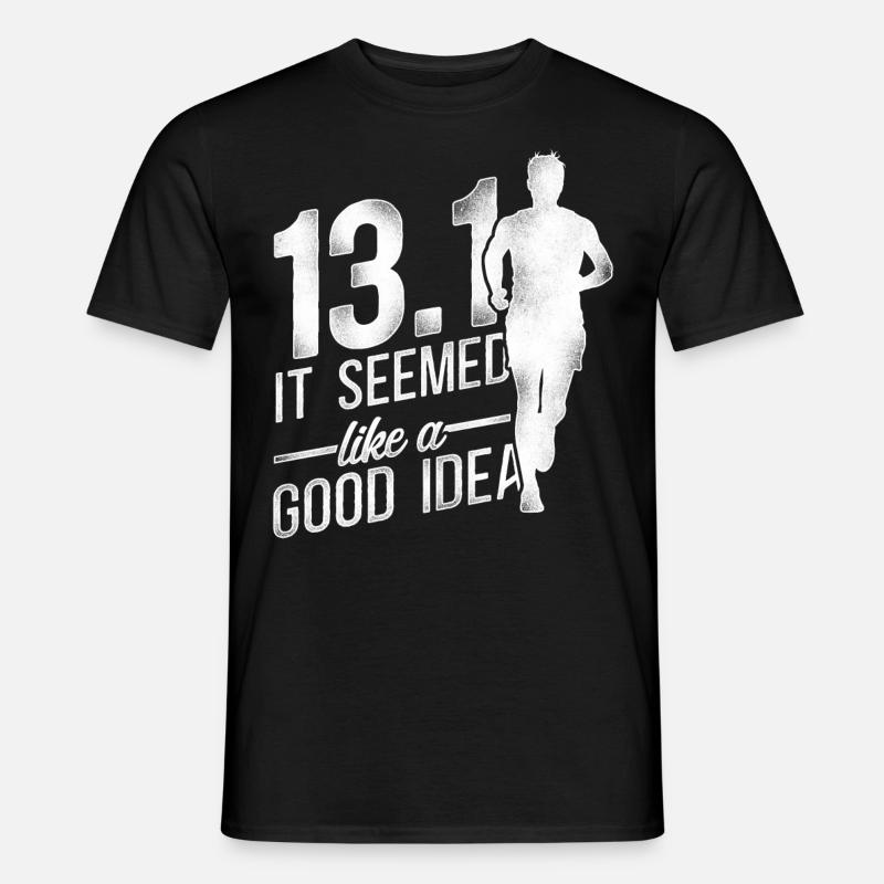 Running Runner Half Marathon Half - Männer T-Shirt - Schwarz