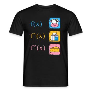 Math Derivation Cow Milk Cheese - Men's T-Shirt - black - Front - AI Model Male 178 light (178cm)