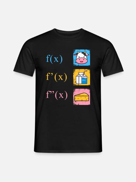 Mathe Ableitung Kuh Milch Käse - Männer T-Shirt - Schwarz