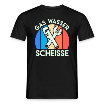 Gas Wasser Scheiße Anlagenmechaniker Klempner - Männer T-Shirt - Schwarz - Vorne - AI Model Male 178 light (178cm)