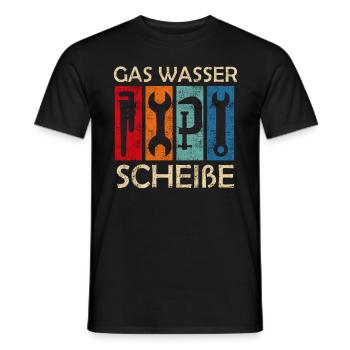Klempner Gas Wasser Scheiße - Männer T-Shirt - Schwarz - Vorne - AI Model Male 178 light (178cm)
