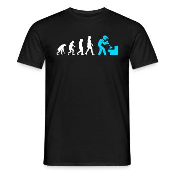 Plombier Evolution Mécanicien d’usine - T-shirt homme - noir - Devant - AI Model Male 178 light (178cm)