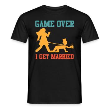 Game over - Jungesellenabschied Man Wedding - T-shirt homme - noir - Devant - AI Model Male 178 light (178cm)