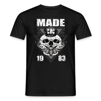 Fabriqué en 1983 Vintage Retro Limited Edition - T-shirt homme - noir - Devant - AI Model Male 178 light (178cm)