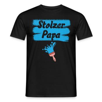 Stolzer Papa Vater mit Pinsel Dad - Männer T-Shirt - Schwarz - Vorne - AI Model Male 178 light (178cm)