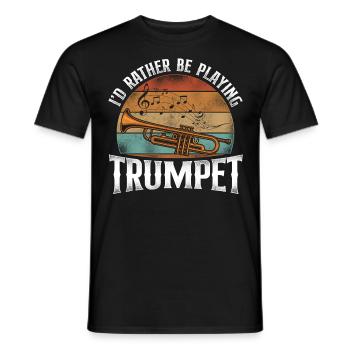 Trumpet Player Vintage Retro I'd - Männer T-Shirt - Schwarz - Vorne - AI Model Male 178 light (178cm)