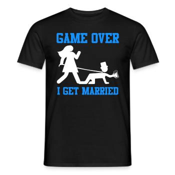 Game over - Jungesellenabschied Man Wedding - T-shirt homme - noir - Devant - AI Model Male 178 light (178cm)