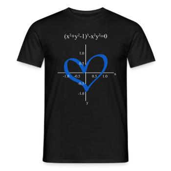 Funny Math Equation Heart Function - Men's T-Shirt - black - Front - AI Model Male 178 light (178cm)
