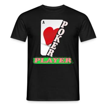 Conception de joueur de poker - T-shirt homme - noir - Devant - AI Model Male 178 light (178cm)