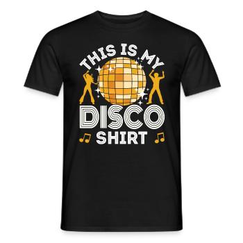 Disco 70s 80s Disco Party Outfit DiscoTheque - Men's T-Shirt - black - Front - AI Model Male 178 light (178cm)