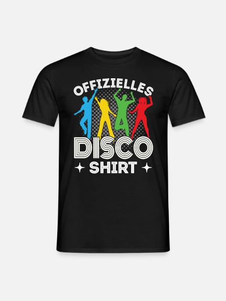 Disco 70er 80er Jahre Disko Party Outfit Discothek - Männer T-Shirt - Schwarz