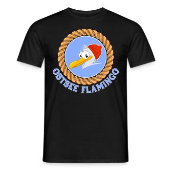 Ostsee Flamingo lustiges Möwen Design Fischer - Männer T-Shirt - Schwarz - Vorne - AI Model Male 178 light (178cm)