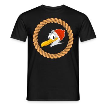 Seagull with wool hat for sailors boaters captains - Men's T-Shirt - black - Front - AI Model Male 178 light (178cm)