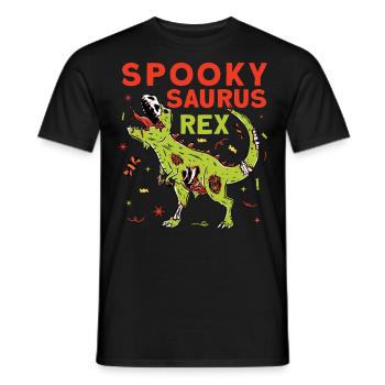 Spooky Saurus Rex - Men's T-Shirt - black - Front - AI Model Male 178 light (178cm)