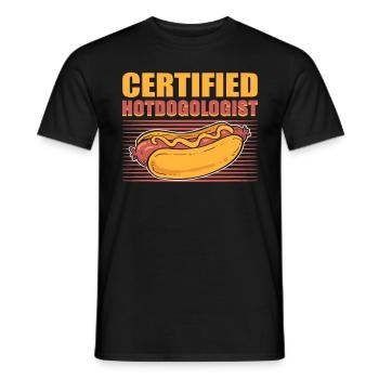 Certified Hotdogolist Hot Dog Food - Men's T-Shirt - black - Front - AI Model Male 178 light (178cm)