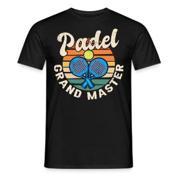 Cool Retro Crossing Raquettes Padel Grand Maître - T-shirt homme - noir - Devant - AI Model Male 178 light (178cm)