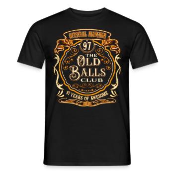 97 years Of The Old Balls Club 97th birthday - Men's T-Shirt - black - Front - AI Model Male 178 light (178cm)