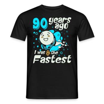 90 Years Ago I Was The Fastest 90. Geburtstag - Männer T-Shirt - Schwarz - Vorne - AI Model Male 178 light (178cm)