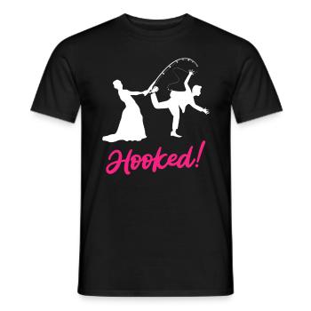 Hooked - Jeux pour le mariage des mariés - T-shirt homme - noir - Devant - AI Model Male 178 light (178cm)