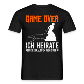 Game Over - Hochzeit Jungesellenabschied Mann - Männer T-Shirt - Schwarz - Vorne - AI Model Male 178 light (178cm)