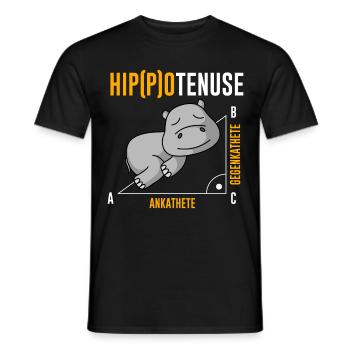 Nieldpferd Hippo Hippotenuse Algebra Mathelehrer - Männer T-Shirt - Schwarz - Vorne - AI Model Male 178 light (178cm)