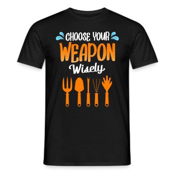 Choisissez votre arme sage jardiniers jardinage - T-shirt homme - noir - Devant - AI Model Male 178 light (178cm)