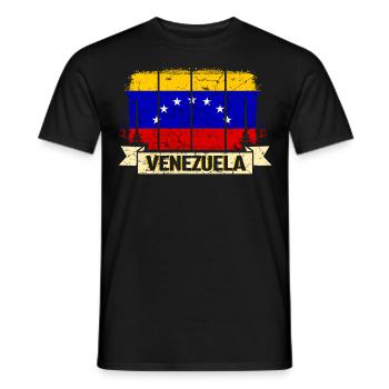 Venezuela Flag - Men's T-Shirt - black - Front - AI Model Male 178 light (178cm)