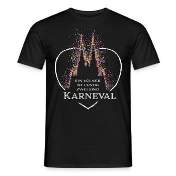 Kölner Dom Köln Karneval Fasching Konfetti - Männer T-Shirt - Schwarz - Vorne - AI Model Male 178 light (178cm)