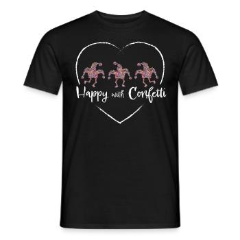 Konfetti Kölner Karneval Fasching 5. Jahreszeit - Männer T-Shirt - Schwarz - Vorne - AI Model Male 178 light (178cm)