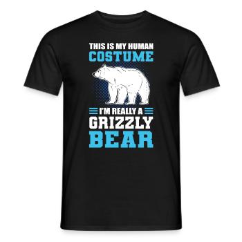 This Is My Human Costume I'm Really A Grizzly - Männer T-Shirt - Schwarz - Vorne - AI Model Male 178 light (178cm)