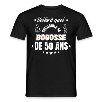 Bogosse of 50 Years - Men's T-Shirt - black - Front - AI Model Male 178 light (178cm)