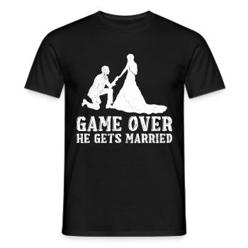 Game over - Bräutigam Jungesellenabschied - T-shirt homme - noir - Devant - AI Model Male 178 light (178cm)