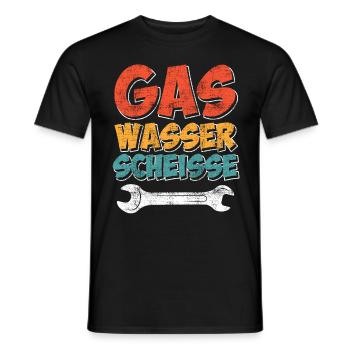 Gas Wasser Scheiße - Männer T-Shirt - Schwarz - Vorne - AI Model Male 178 light (178cm)