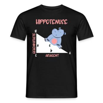 Mathématicien Hippotenuse Hippo Triangle - T-shirt homme - noir - Devant - AI Model Male 178 light (178cm)