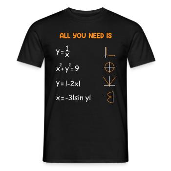 Tout ce dont vous avez besoin est Love Mathematician Math Teacher - T-shirt homme - noir - Devant - AI Model Male 178 light (178cm)