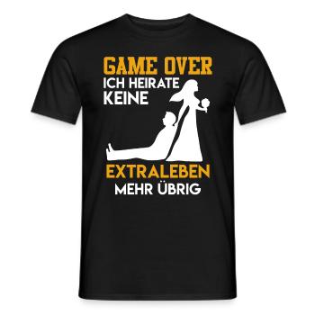 Game over - JGA Männer Hochzeit - Männer T-Shirt - Schwarz - Vorne - AI Model Male 178 light (178cm)